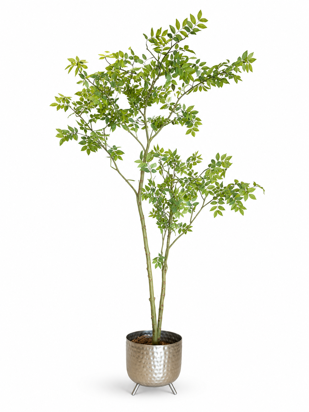 Silver Hammered Planter