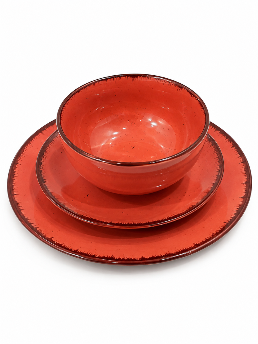 12pc Arte Coral Dinner Set stoneware plates and bowls