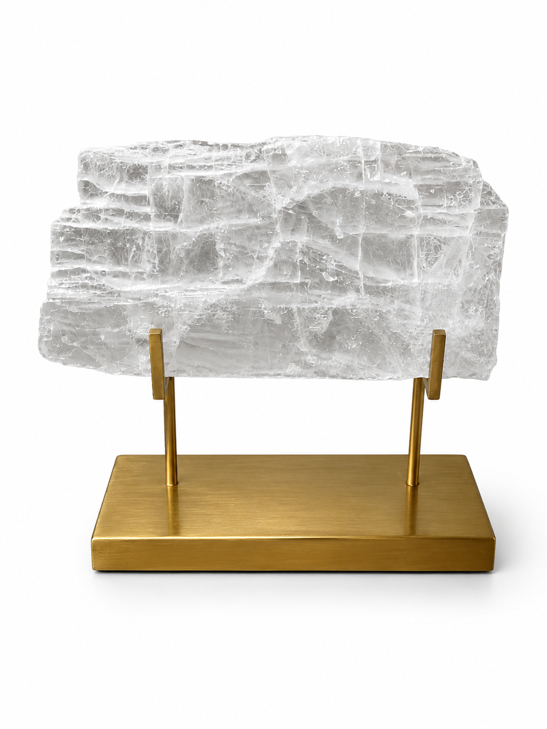 Big Square Crystal On Gold Stand