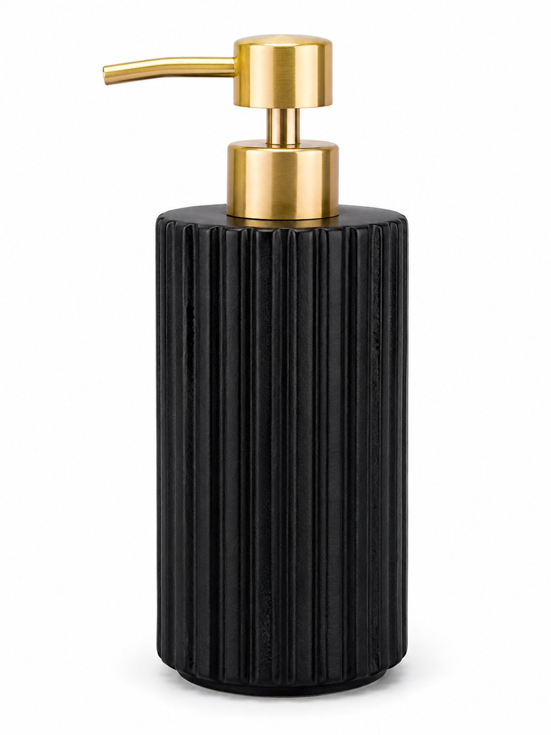 Black & Gold Ribbed Soap Dispense
