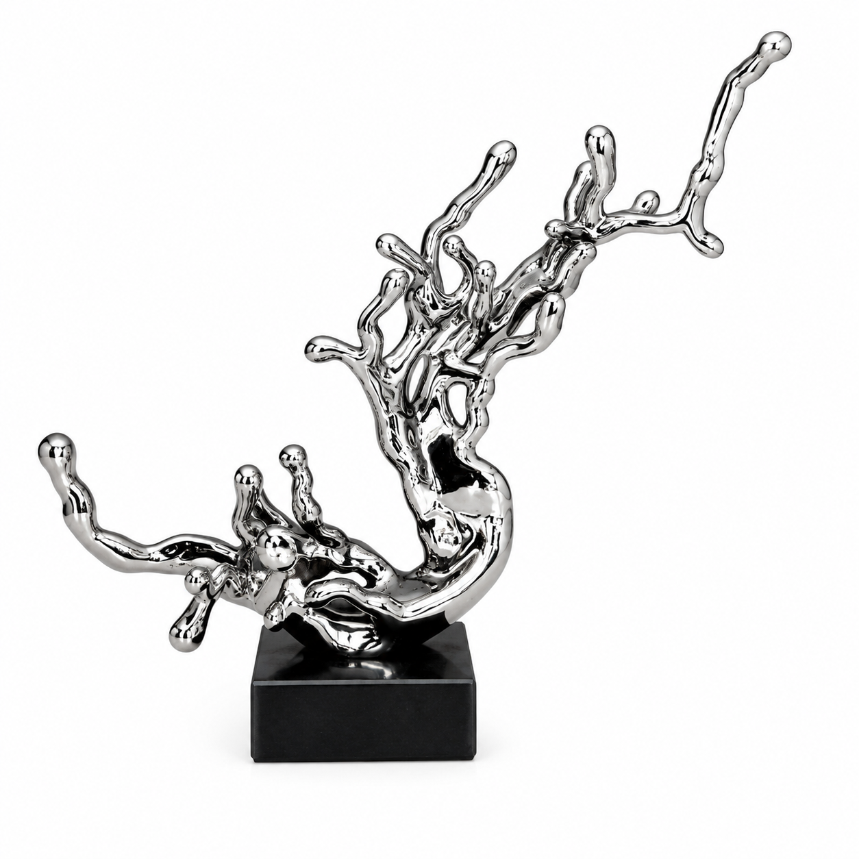 Black Irregular Resin Sculpture