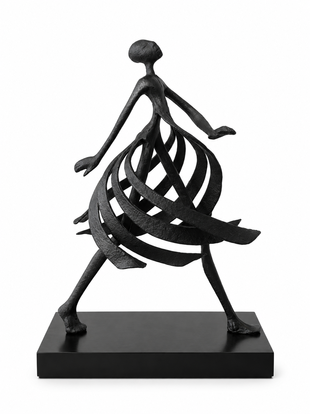Black Metal Ballerina Lady Ornament