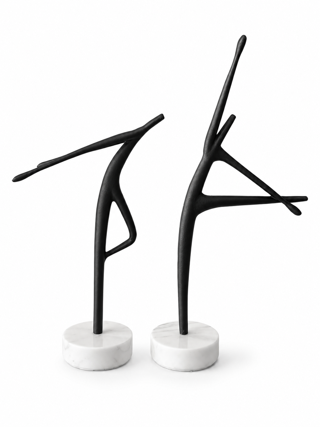 Black Sticks Dancing Aluminium Men On Marble Base