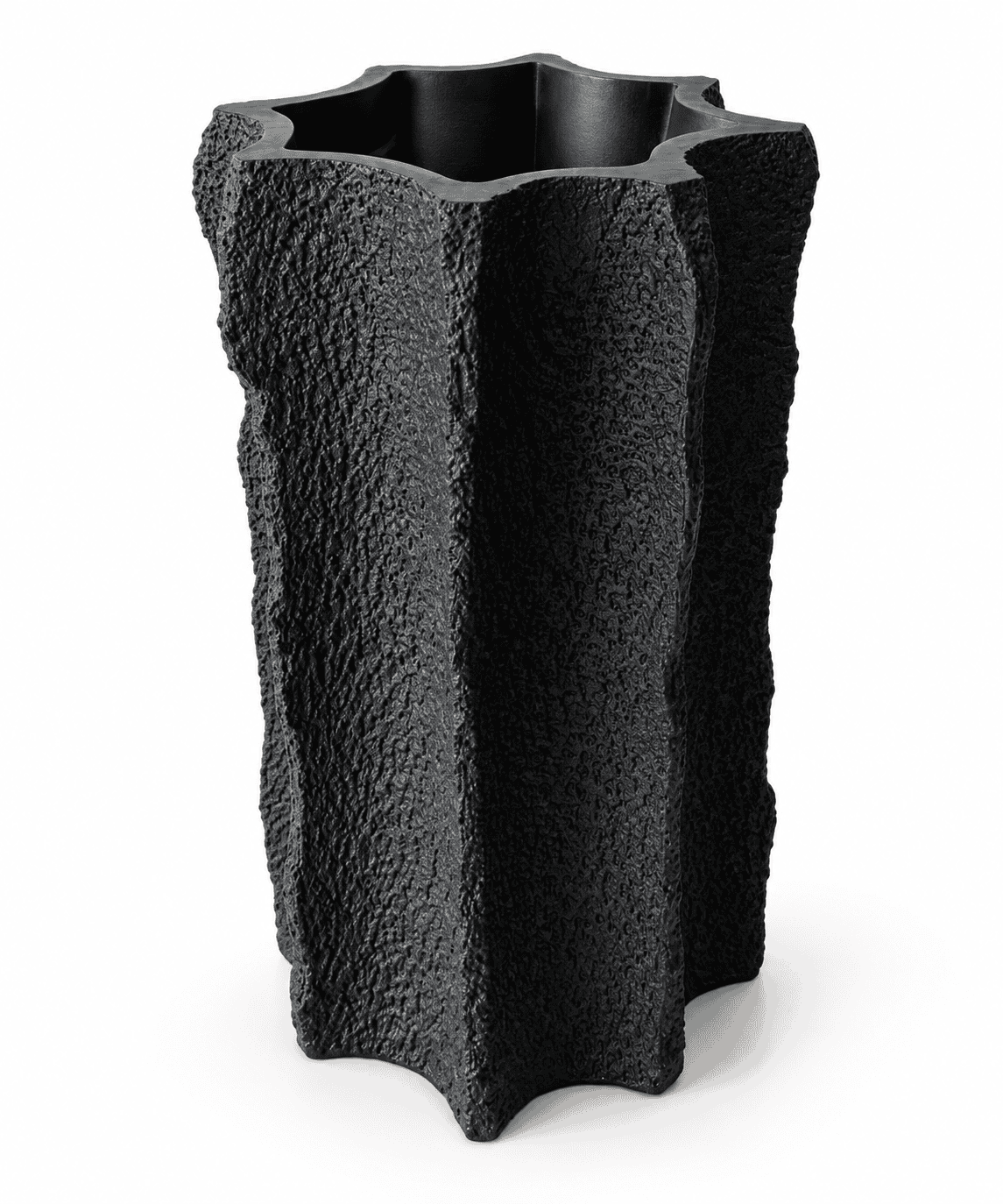 Black Wavy Design Vase