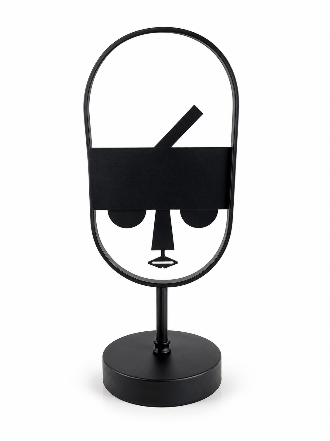 Black Woman Cutout Metal Face