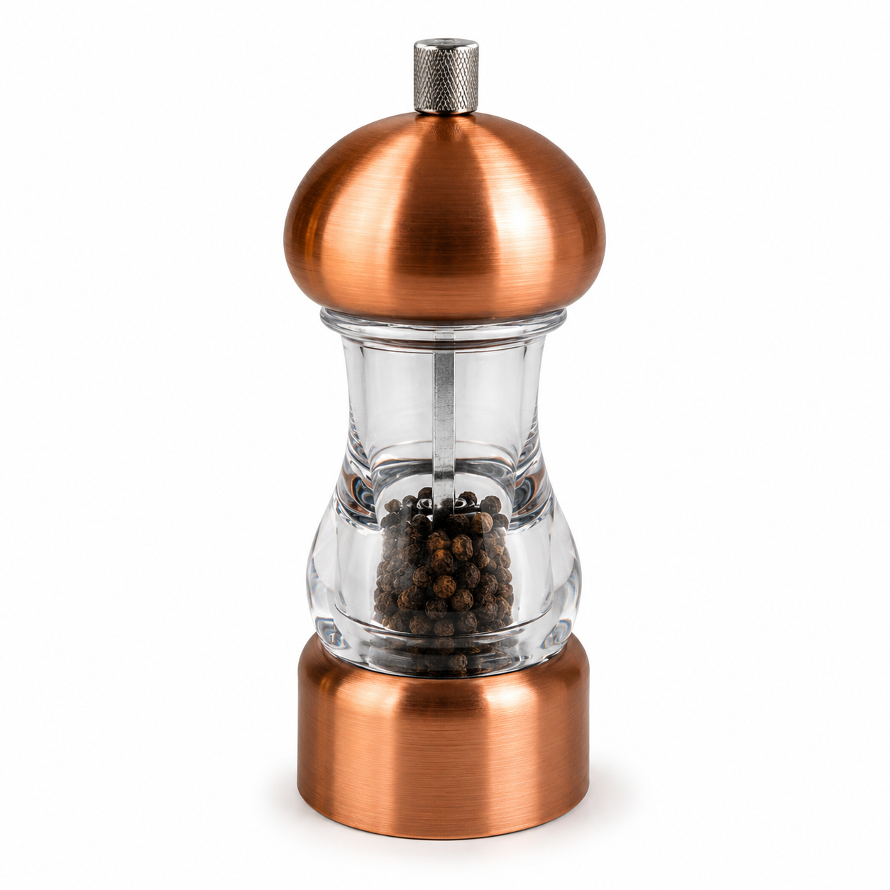 Copper Effect Pepper Shaker with Black Peppercorns