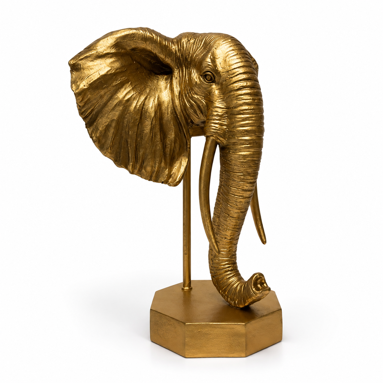 Gold Elephant Head Ornament