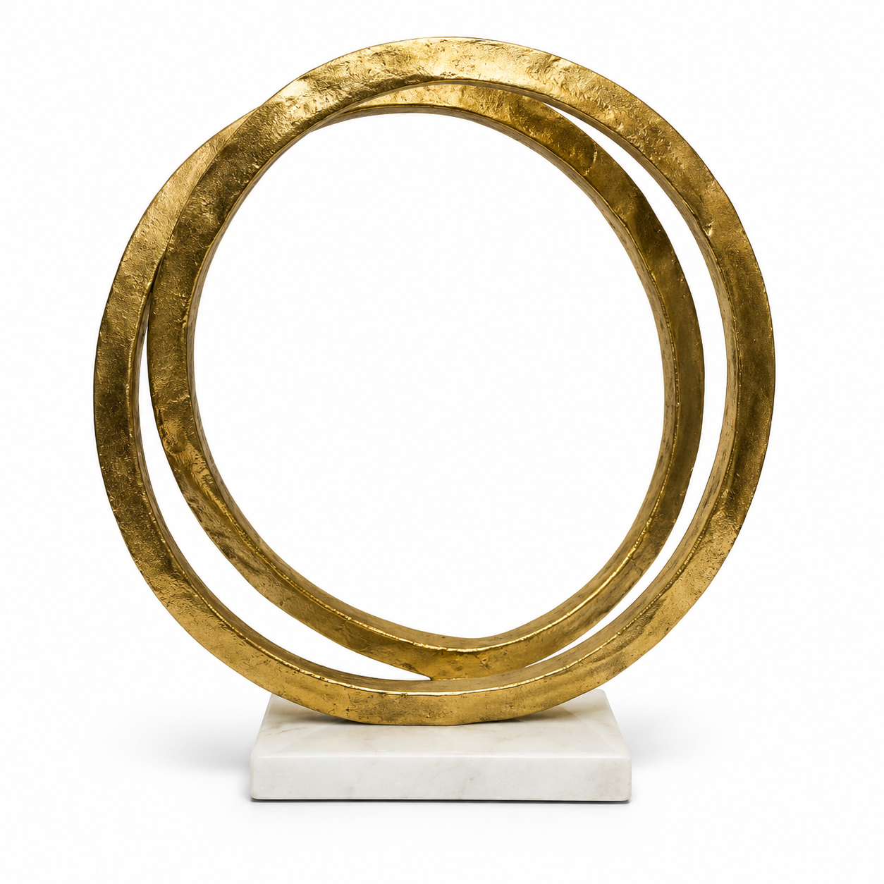 Goldtone Double Ring Sculpture