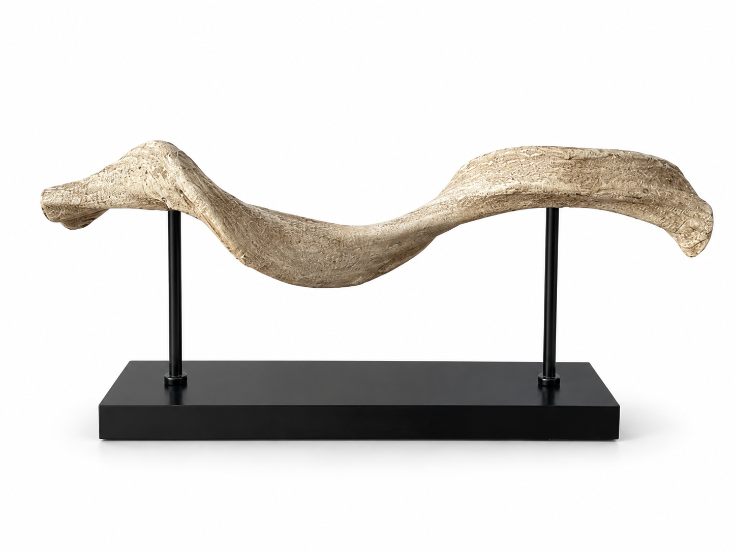 Large Wavy Rustiv Log On Black Marble Stand