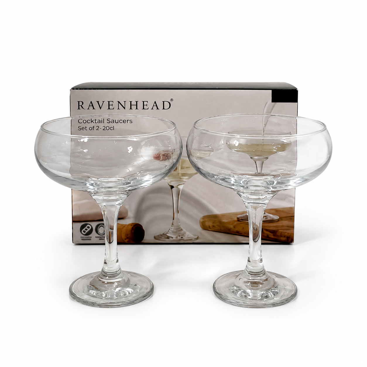 Ravenhead Cocktail Saucer Glasses Set of 2