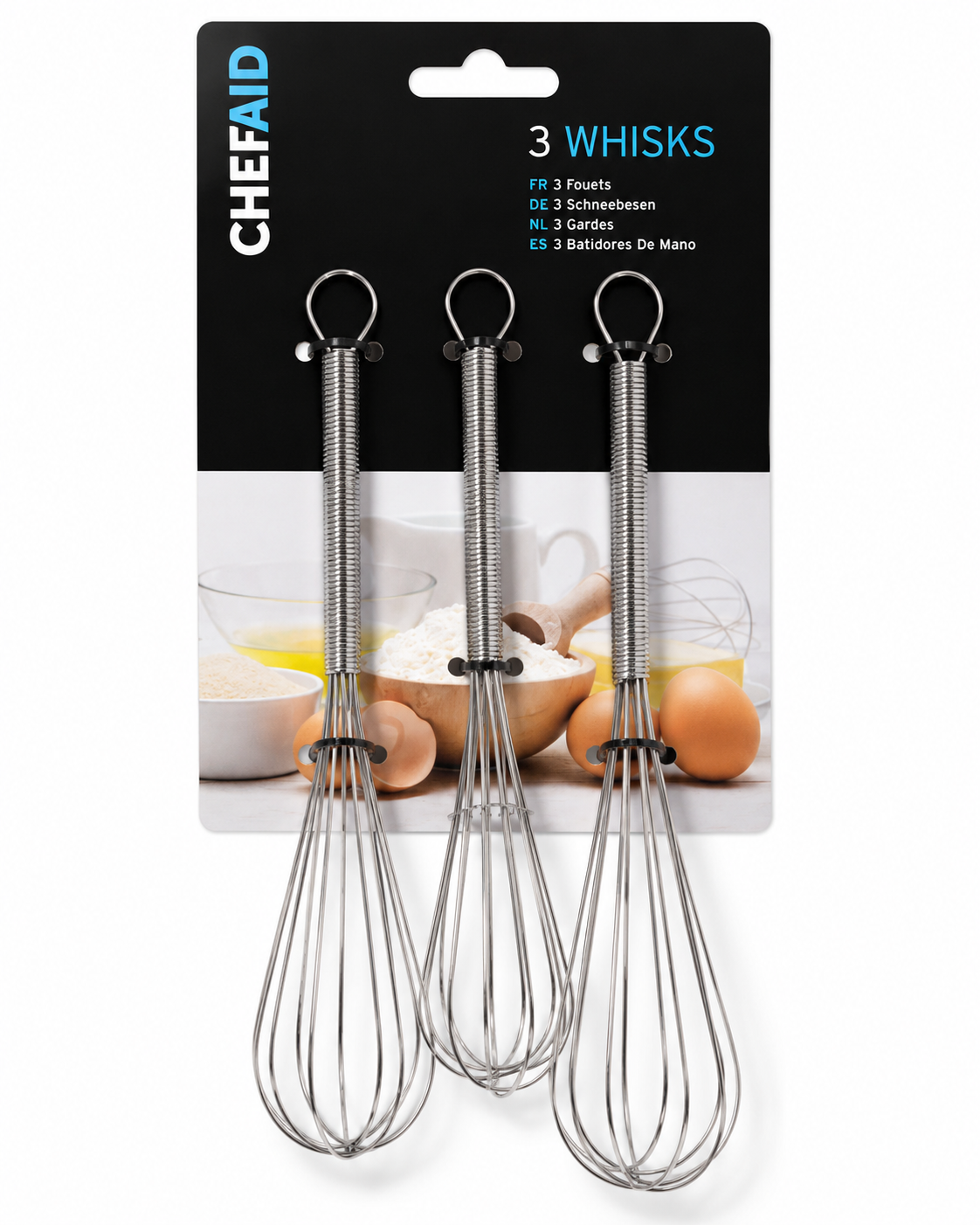 Set of 3 Chef Aid Whisks