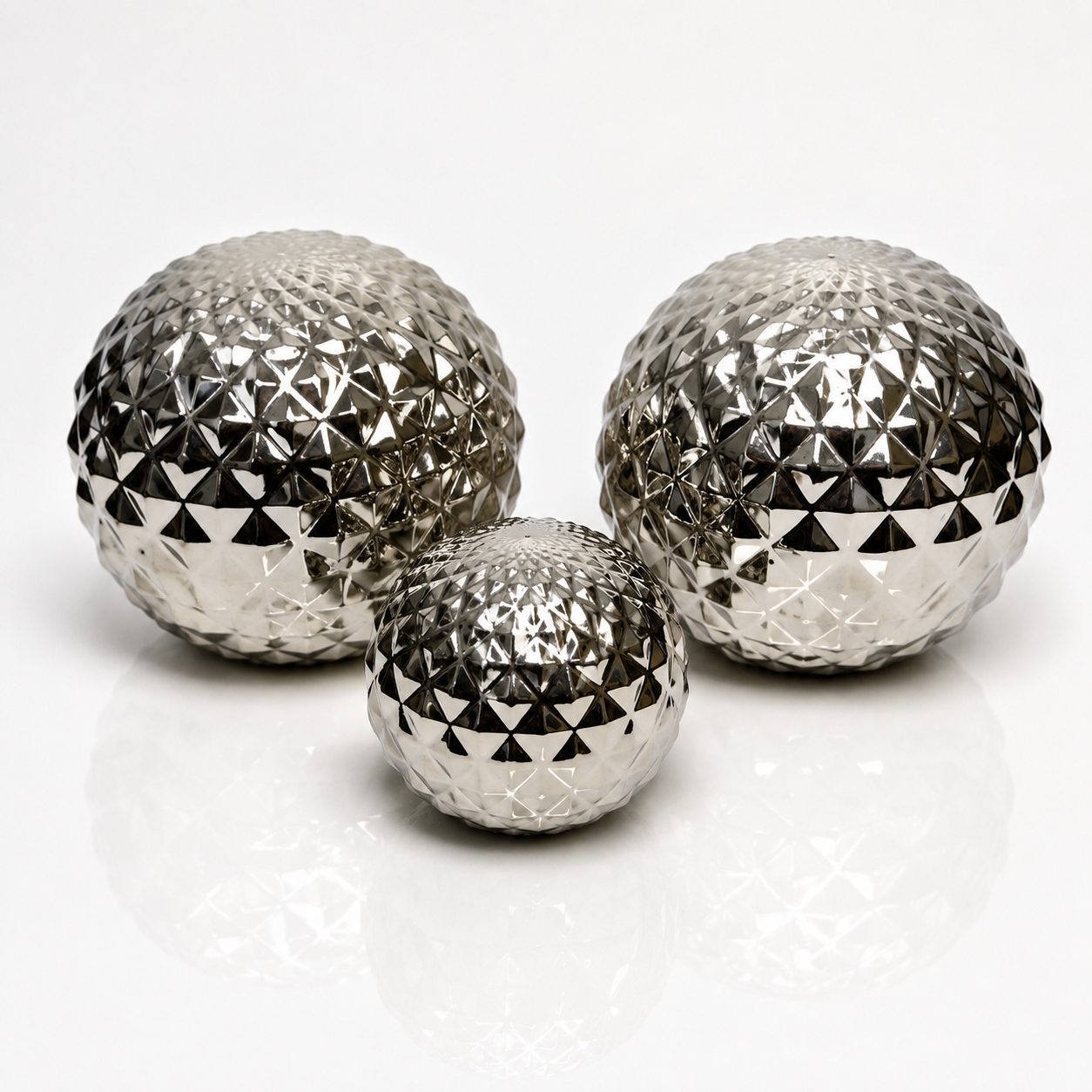 Set of 3 Chrome Decorative Ball