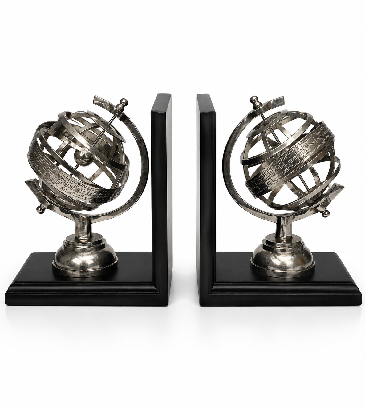 Silver Bookend with Globe