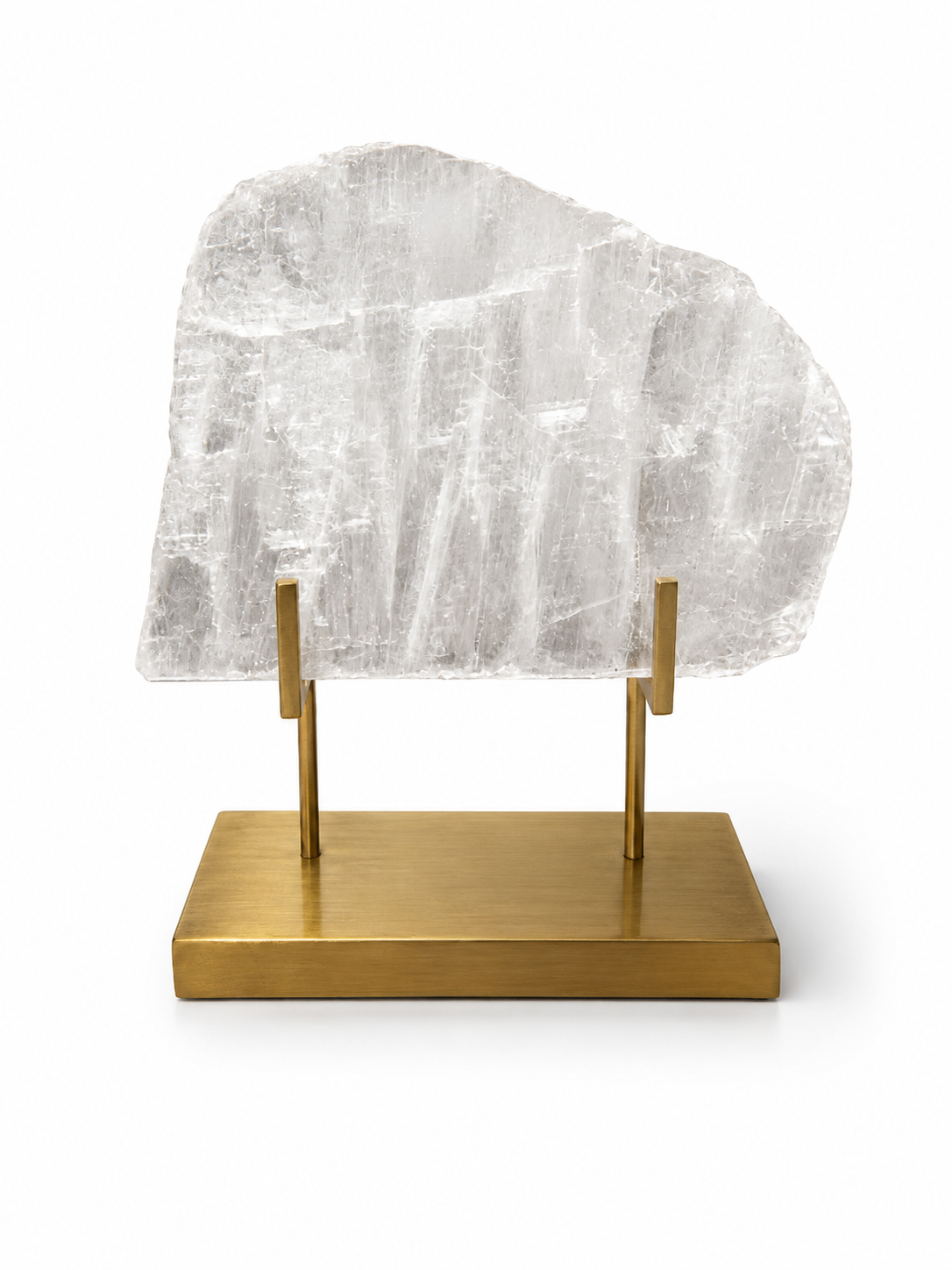 Small Square Crystal On Gold Stand