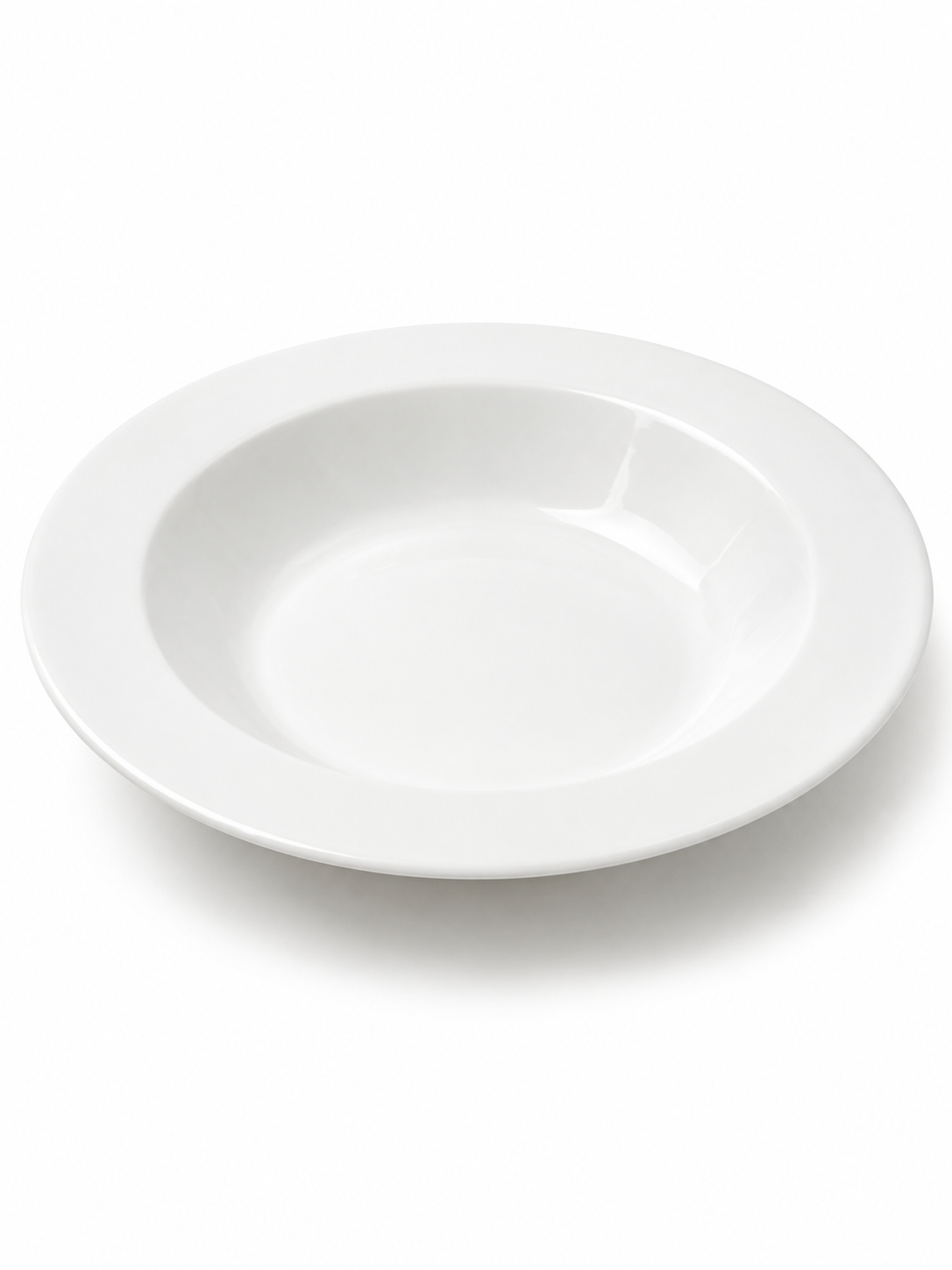 White Deep Side Plate with wide rim and glossy finish