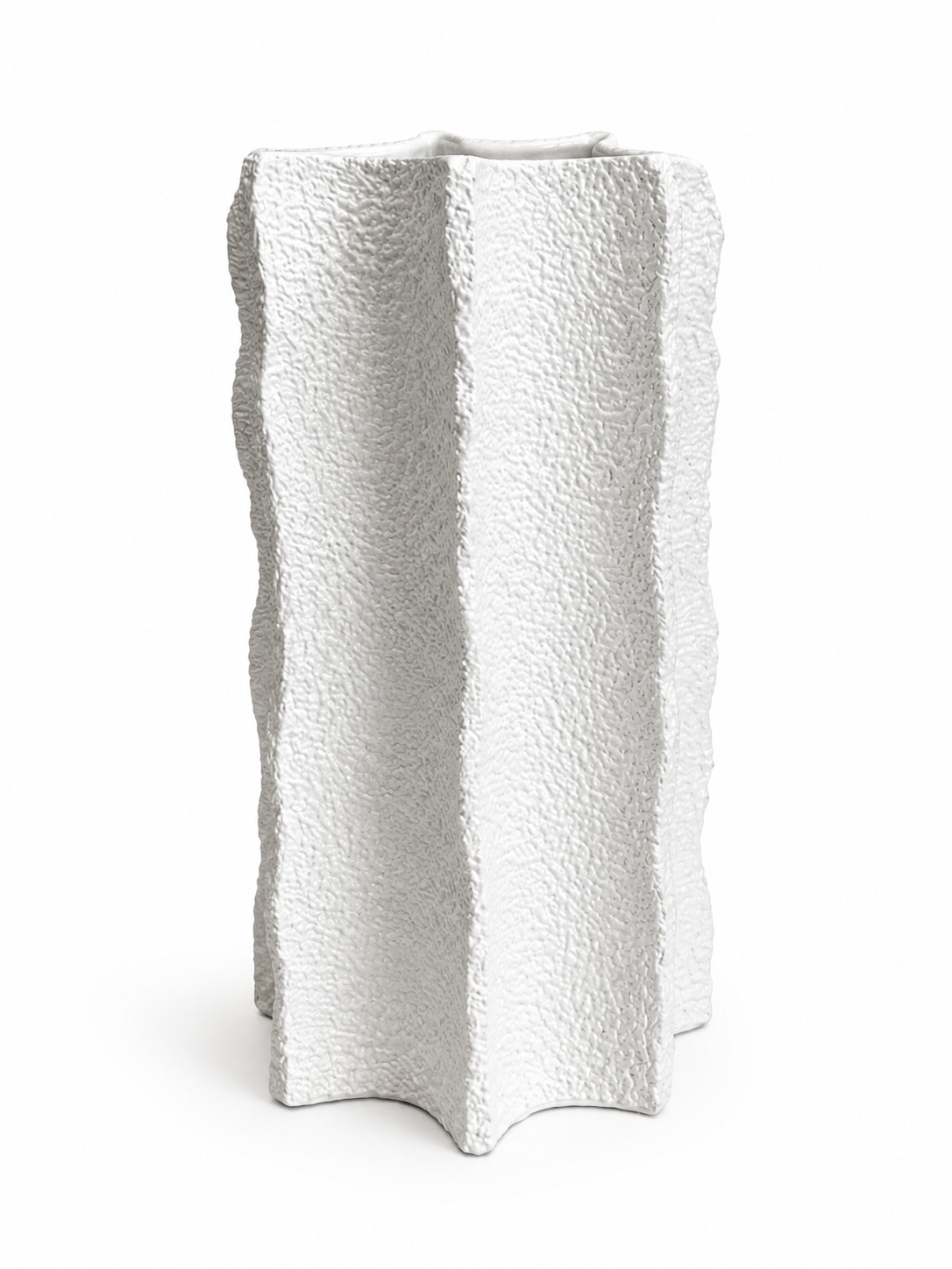 White Wavy Design Vase