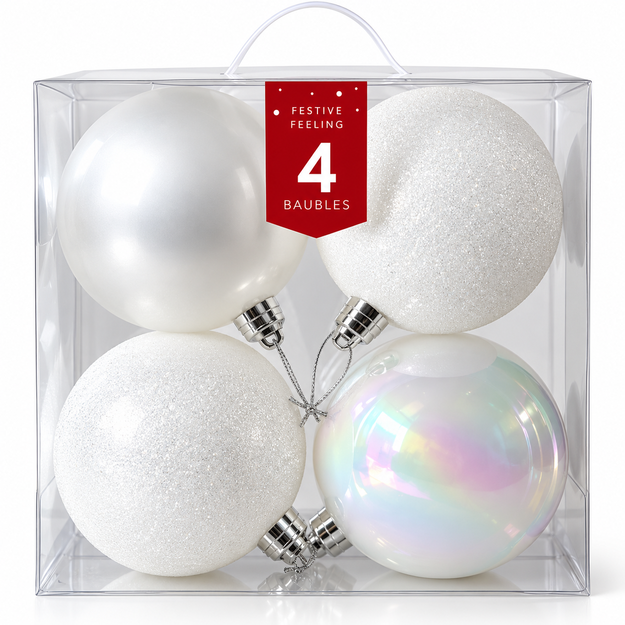 Festive Feeling 15cm Christmas Baubles 4 Packs - Image 3