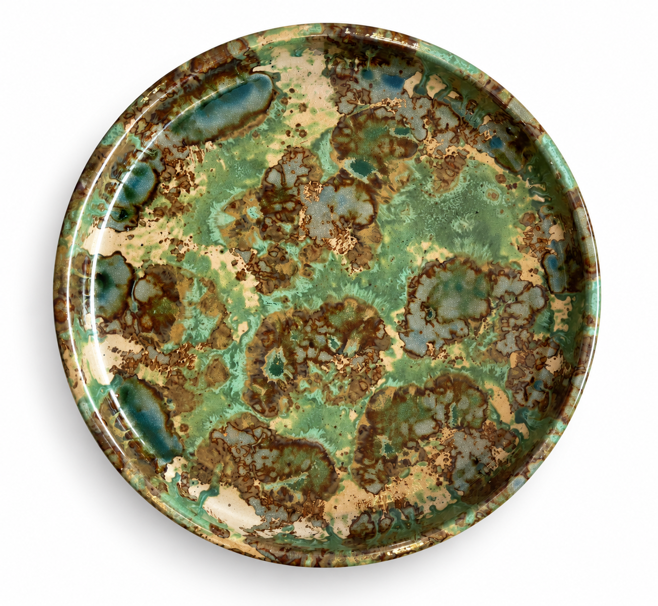 The green colour of the Ceramic Ceramicosta Tray - Image 2