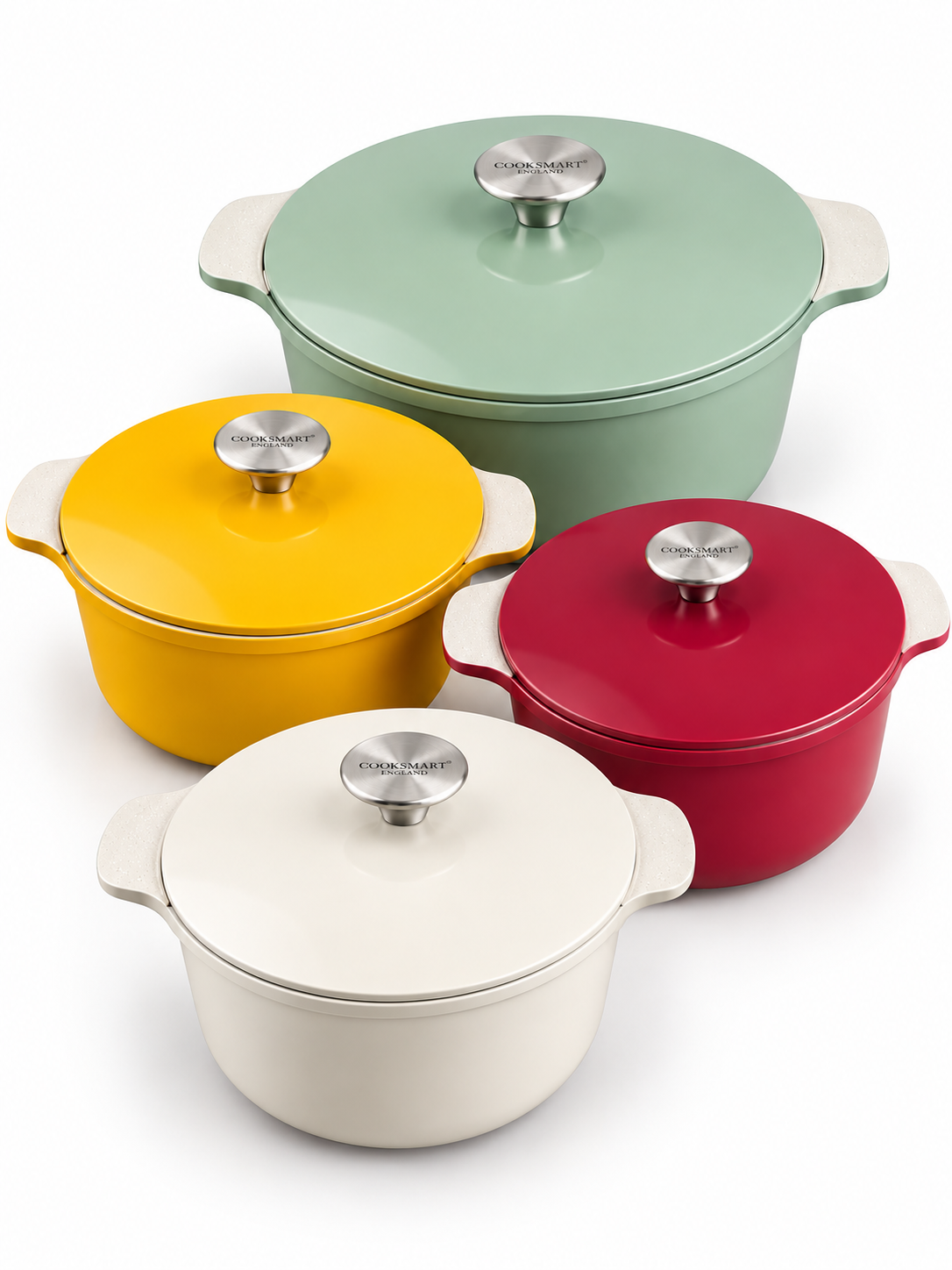 Cooksmart 24cm Ceramic Cast Aluminium Pot