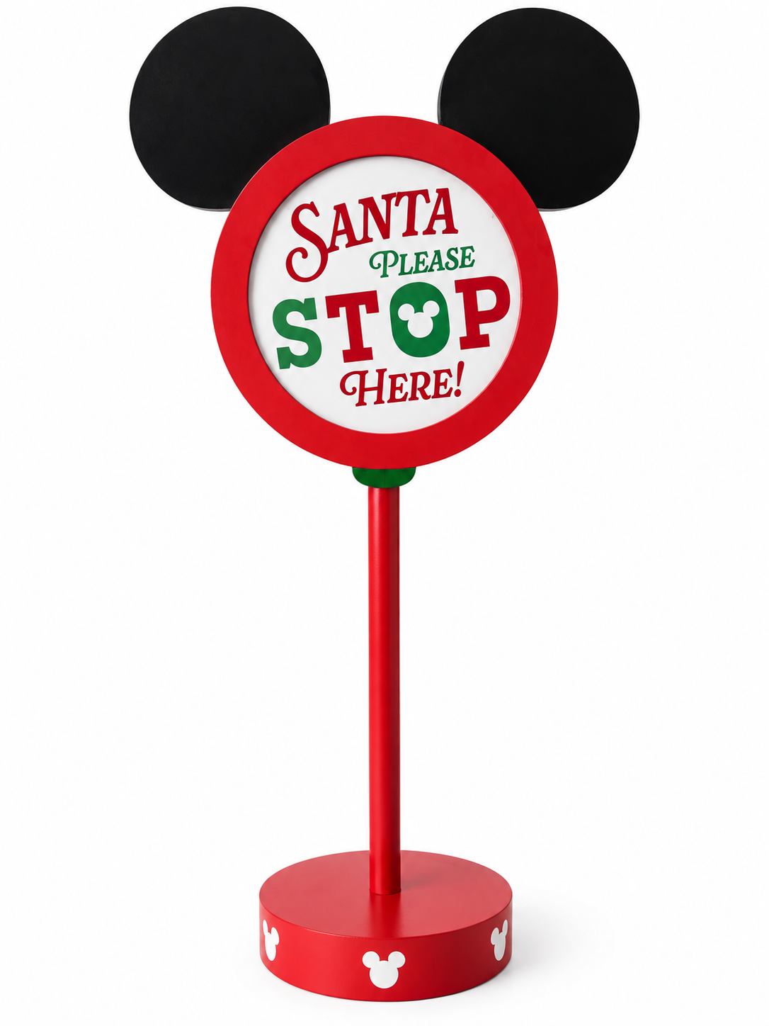 Disney Mickey & Friends Light Santa Stop Wooden Sign
