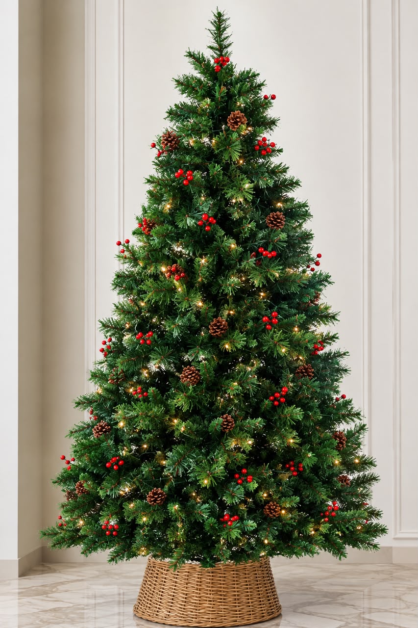 Festive Feeling Premium Pine Berry Tree 7ft