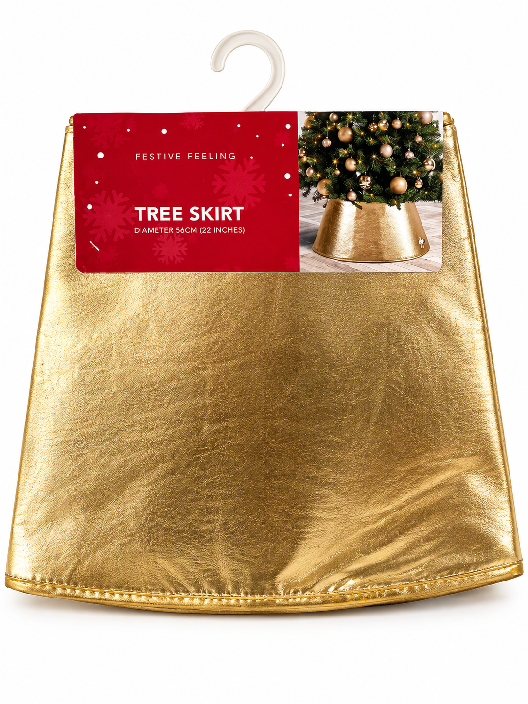 Festive feeling Christmas tree skirt 56cm/22inch - Gold