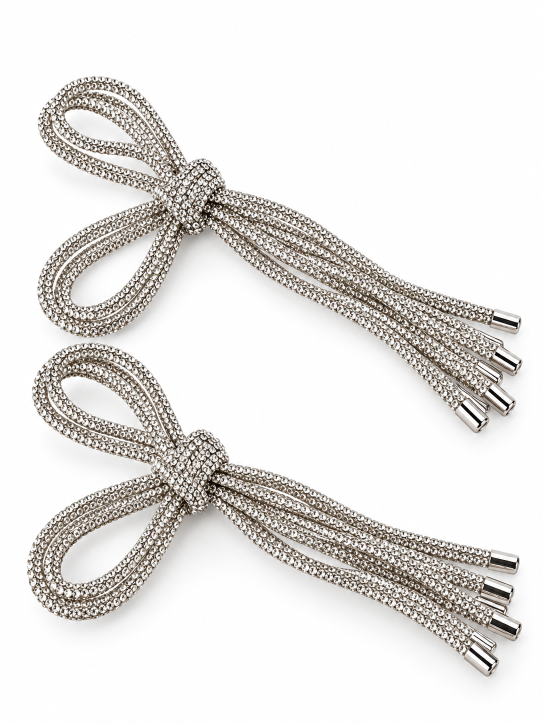 Frosted Spirit Diamonte Hanging Bow Decoration