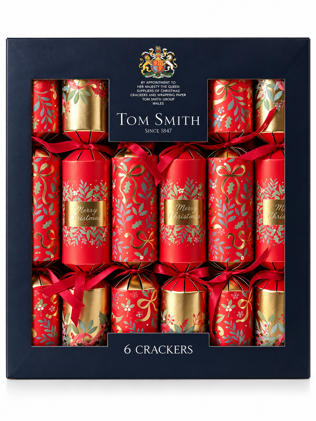 Tom Smith Christmas Cracker Red/Gold 14in PacK of 6